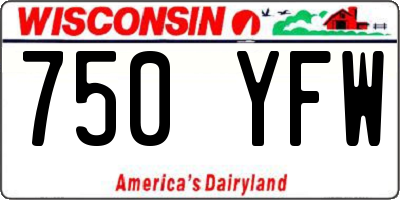WI license plate 750YFW