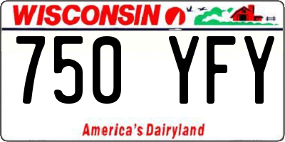 WI license plate 750YFY