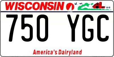 WI license plate 750YGC