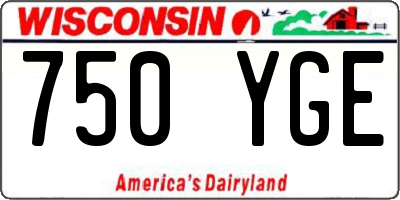 WI license plate 750YGE