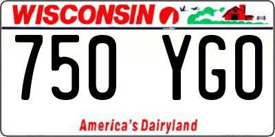 WI license plate 750YGO