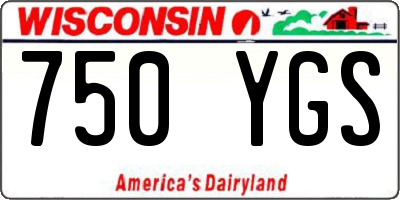 WI license plate 750YGS