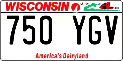 WI license plate 750YGV