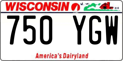WI license plate 750YGW