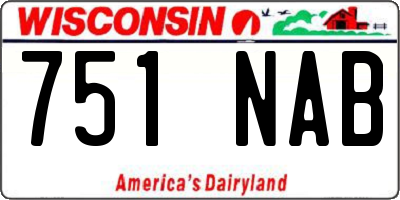 WI license plate 751NAB