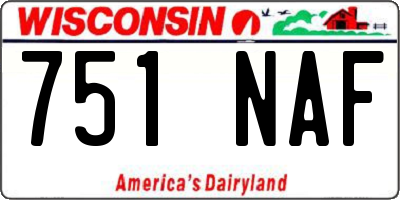 WI license plate 751NAF