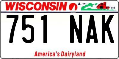 WI license plate 751NAK