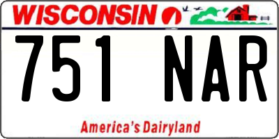 WI license plate 751NAR