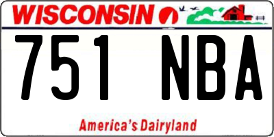 WI license plate 751NBA