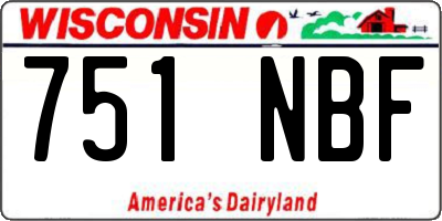 WI license plate 751NBF