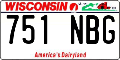 WI license plate 751NBG