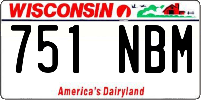 WI license plate 751NBM