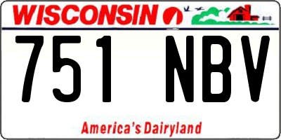 WI license plate 751NBV