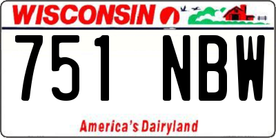 WI license plate 751NBW
