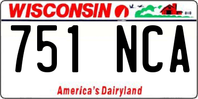 WI license plate 751NCA