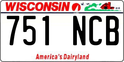 WI license plate 751NCB