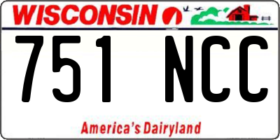 WI license plate 751NCC