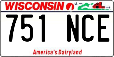 WI license plate 751NCE