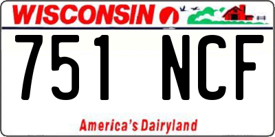 WI license plate 751NCF