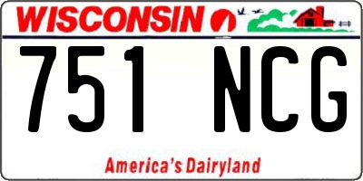 WI license plate 751NCG