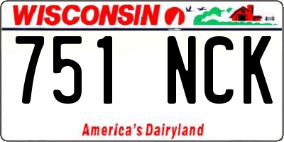 WI license plate 751NCK