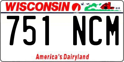 WI license plate 751NCM