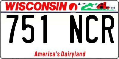 WI license plate 751NCR