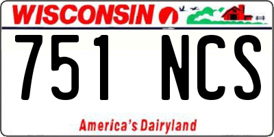 WI license plate 751NCS