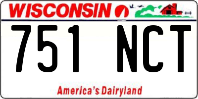 WI license plate 751NCT