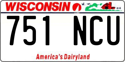 WI license plate 751NCU