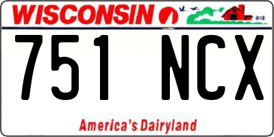 WI license plate 751NCX