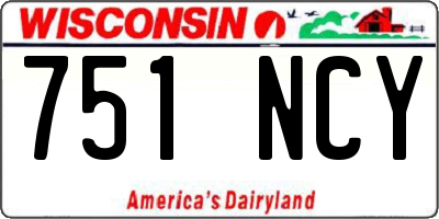 WI license plate 751NCY