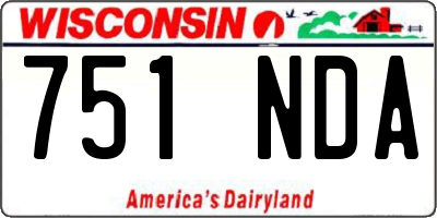 WI license plate 751NDA