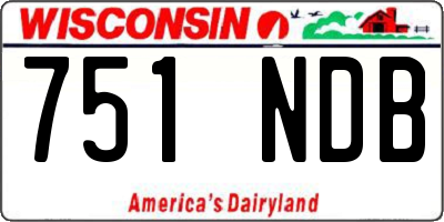 WI license plate 751NDB