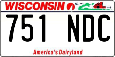 WI license plate 751NDC