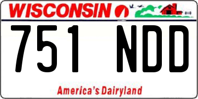 WI license plate 751NDD