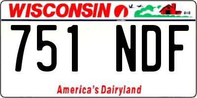 WI license plate 751NDF