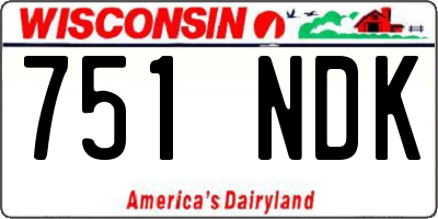WI license plate 751NDK