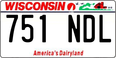 WI license plate 751NDL