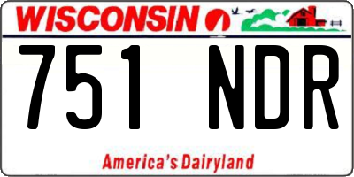 WI license plate 751NDR