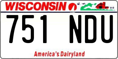 WI license plate 751NDU