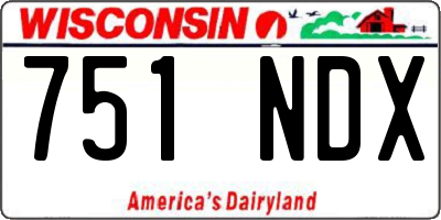 WI license plate 751NDX