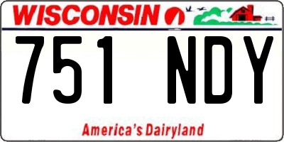 WI license plate 751NDY