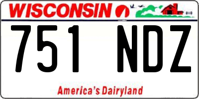 WI license plate 751NDZ