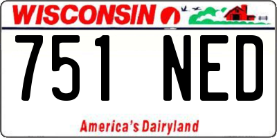 WI license plate 751NED