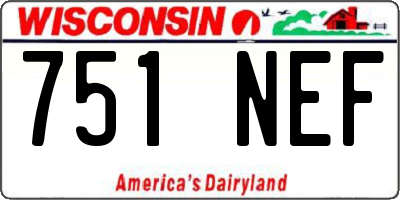 WI license plate 751NEF