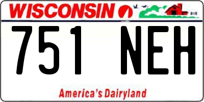 WI license plate 751NEH