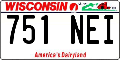 WI license plate 751NEI