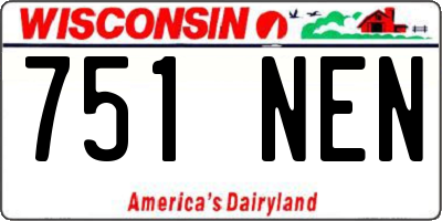 WI license plate 751NEN