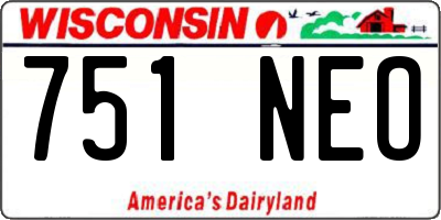 WI license plate 751NEO